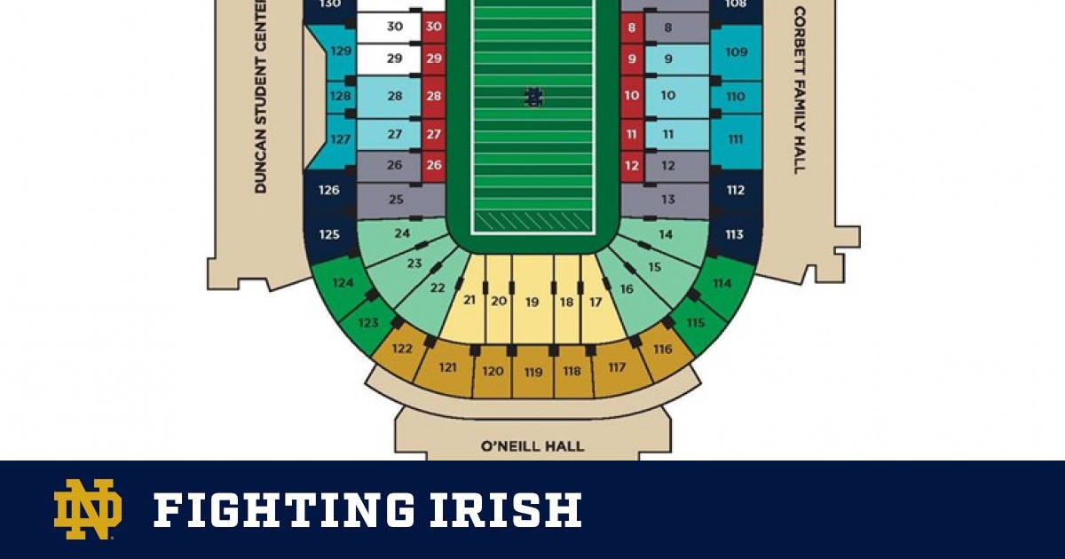 Notre Dame Athletics The Fighting Irish Football Seating Chart