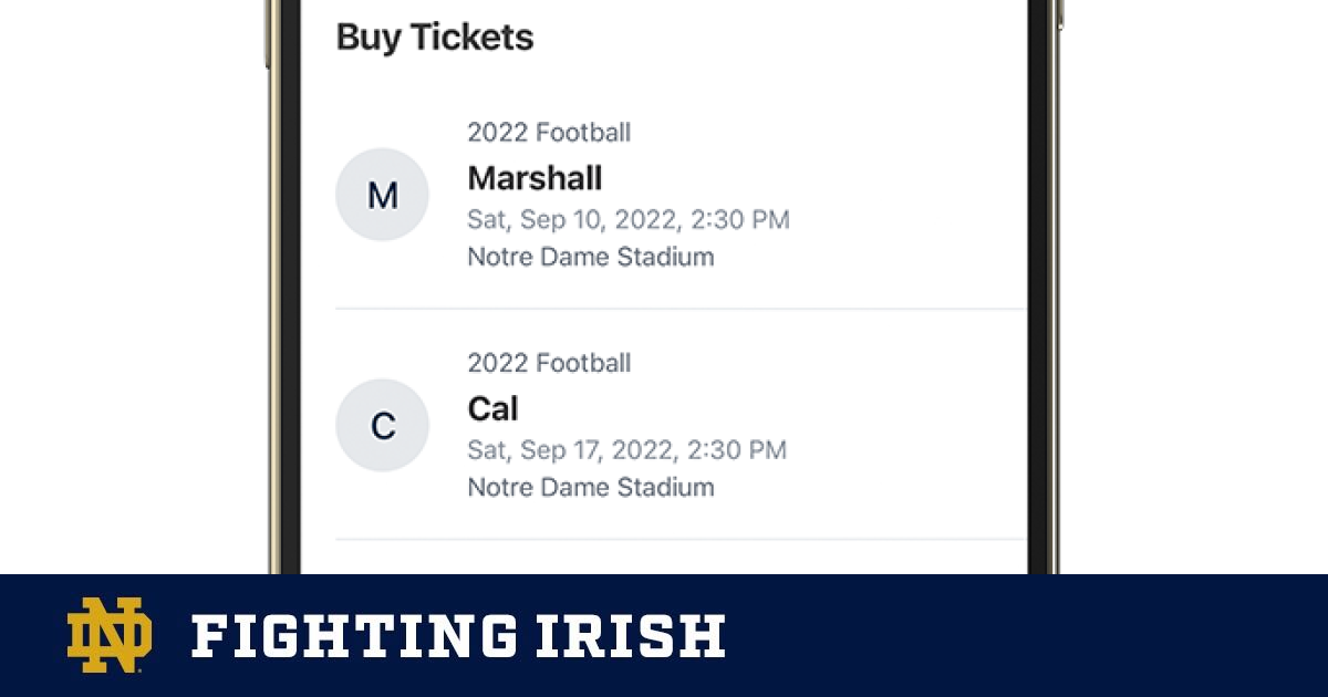 Notre Dame Away Game Ticket Information Released - Marshall