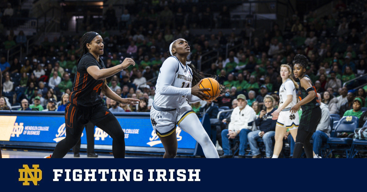 Notre Dame Women's Basketball secures a 7059 victory against Miami