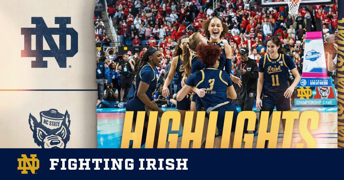 Les Irlandais sont champions de l’ACC !  |  Faits saillants contre NC State – Notre Dame Fighting Irish – Site officiel d’athlétisme