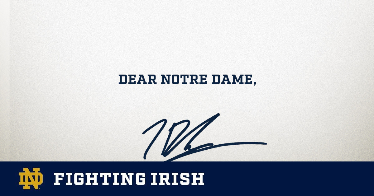 Dear Notre Dame From Tyler Buchner