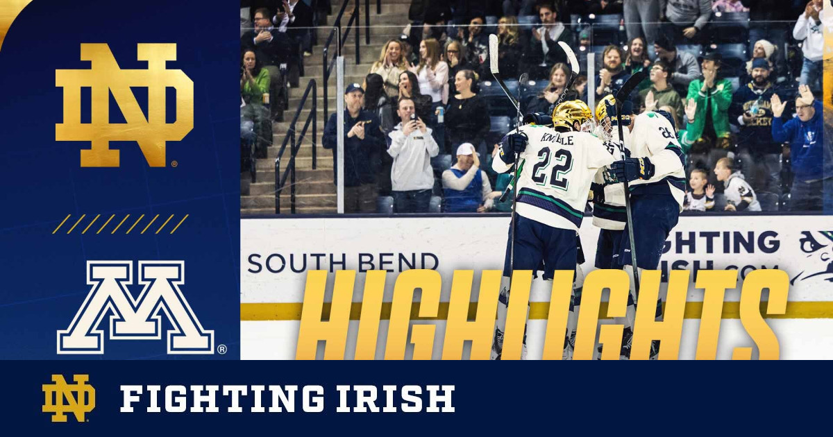 Danny Nelson Sends the Gophers Home | Highlights vs Minnesota | Notre Dame Hockey