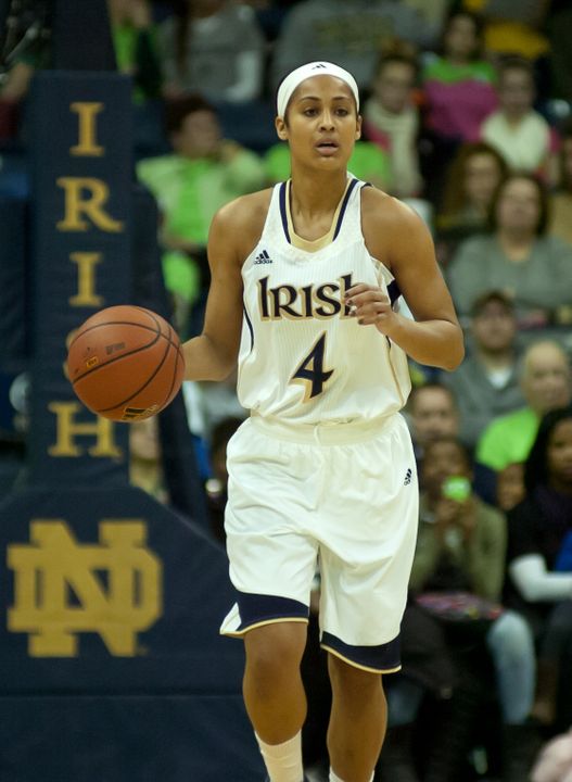 Senior guard Skylar Diggins had 19 points in Notre Dame's 73-72 win at #1 Connecticut on Saturday, including the two decisive free throws with 49.4 seconds left.
