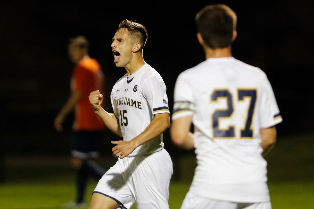 Senior midfielder Evan Panken scored the game-winning goal in the 78th minute to power Notre Dame to a 3-1 win over No. 4 Virginia on Friday at Alumni Stadium