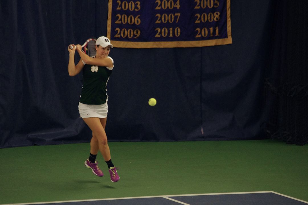 Senior Quinn Gleason defeated the nation's No. 62 and No. 38-ranked players in the qualifying singles back draw at the Riviera/ITA All-American Championships on Wednesday.