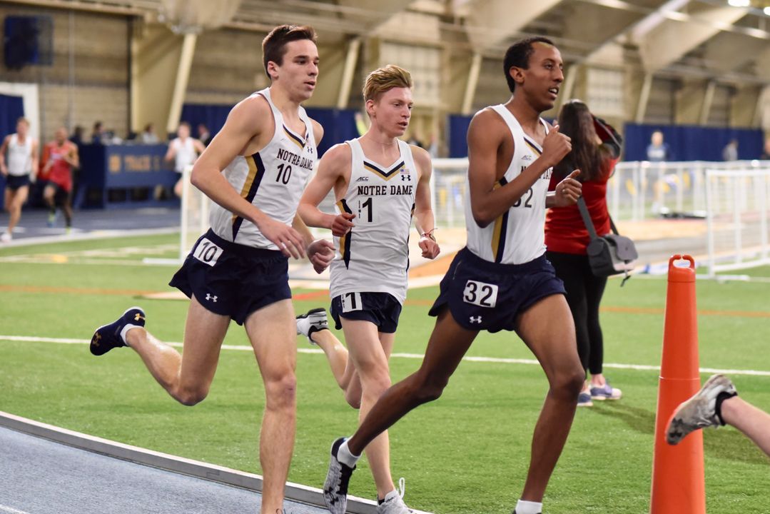 Brian Griffith,  Yared Nuguse,  Anthony Williams compete in the 3000 meter run