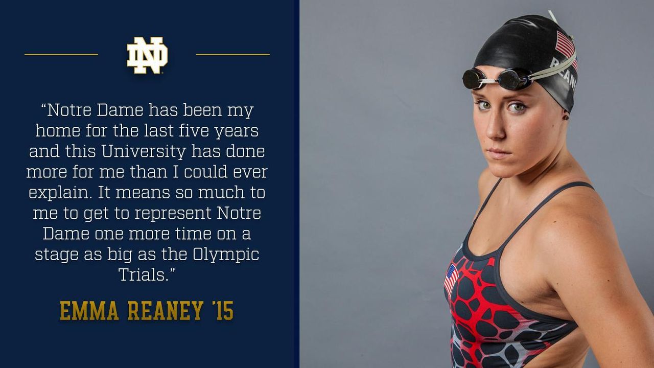 Notre Dame graduate Emma Reaney is set to compete in her third Olympic Trials (2008, 2012 &amp; 2016).