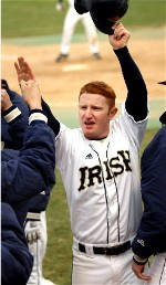 Tradition Never Graduates (Notre Dame Baseball 2007 Season Preview) Senior outfielder Danny Dressman - who is slated to take over in center field - is one of four returning position starters for the Irish, heading into the season opener (photo by Marcus Snowden).
