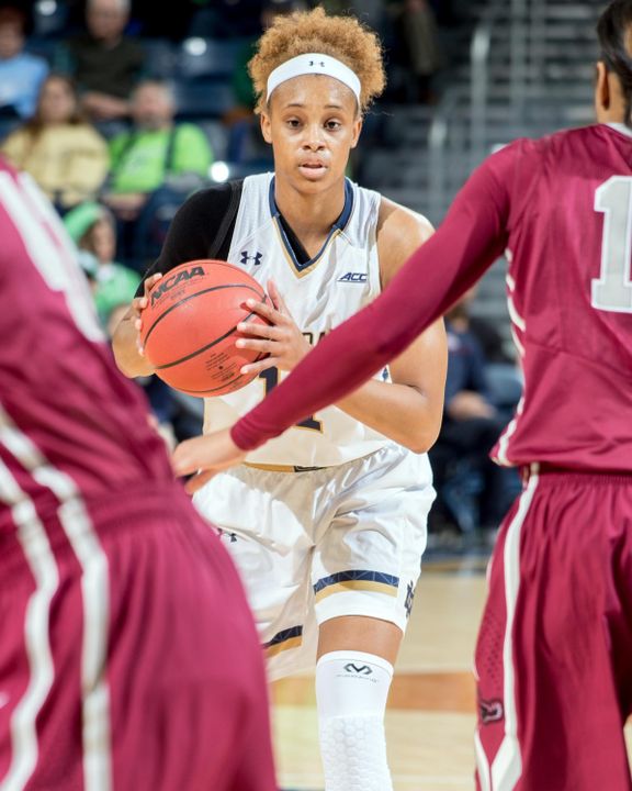 Brianna Turner returned from a three-game absence to score a game-high 19 points in Notre Dame's 64-50 win over Saint Joseph's Sunday afternoon.