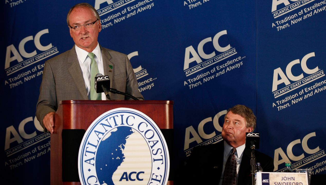 Sept. 12, 2012, was a red-letter day in Notre Dame athletics history as University vice president/director of athletics Jack Swarbrick and ACC commissioner John Swofford announced that the Fighting Irish would be joining the Atlantic Coast Conference. It was later announced that Notre Dame would begin play in the ACC in 2013-14, with Monday marking the University's official entry into the conference.