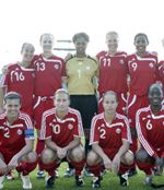Candace Chapman (#9, pictured at back right) is one of five former Fighting Irish women's soccer players who will be taking part in the 2011 FIFA Women's World Cup, which kicks off Sunday in Germany.
