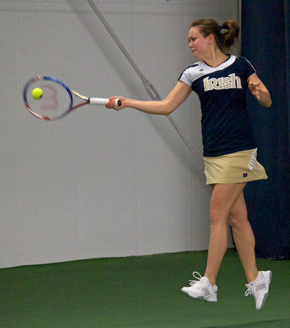 Women’s Tennis Finishes Strong At Adidas Hoosier Classic Senior Chrissie McGaffigan was one of five Irish players to earn singles wins Sunday