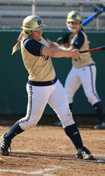 Gessica Hufnagle had a home run and five RBIs in the doubleheader split against Providence
