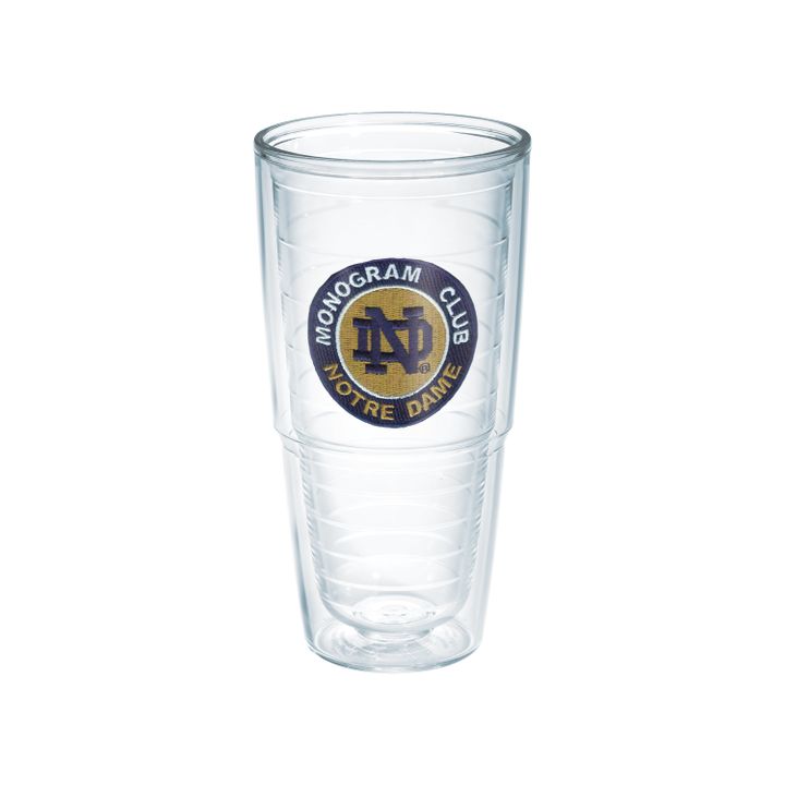 The 24-oz double-wall insulated tumbler, which features an embroidered Monogram Club logo patch, is great for both hot and cold beverages.