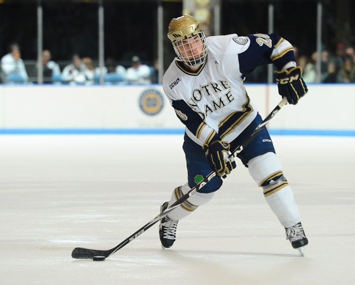 Notre Dame defenseman Stephen Johns will patrol Team USA's blue line when they face Sweden in an exhibition game on Aug. 10 as he looks to take a spot on the 2012 U.S. National Junior Team in Lake Placid, N.Y.