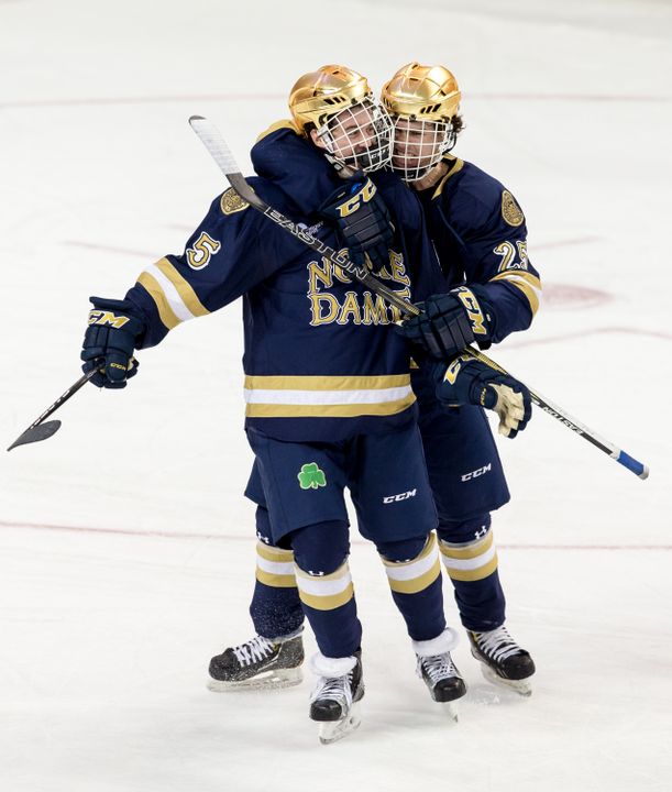 Freshmen Andrew Oglevie (left) and Dylan Malmquist (right) combined for eight goals in the first semester. 