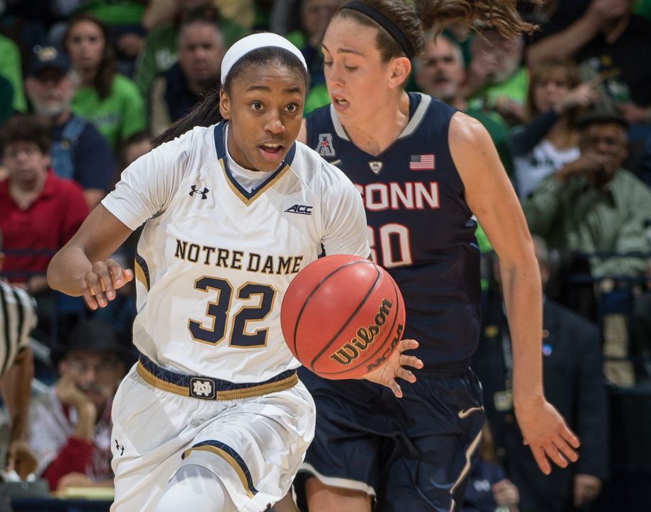 Junior guard Jewell Loyd and her Notre Dame teammates will look to take lessons learned from Saturday's loss to #3 UConn when they return to action Wednesday at #25/24 DePaul.