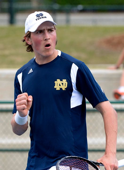 Eric Schnurrenberger is one of eight Irish student-athletes moving on at the USTA/ITA Midwest Regional Championships at the University of Michigan.