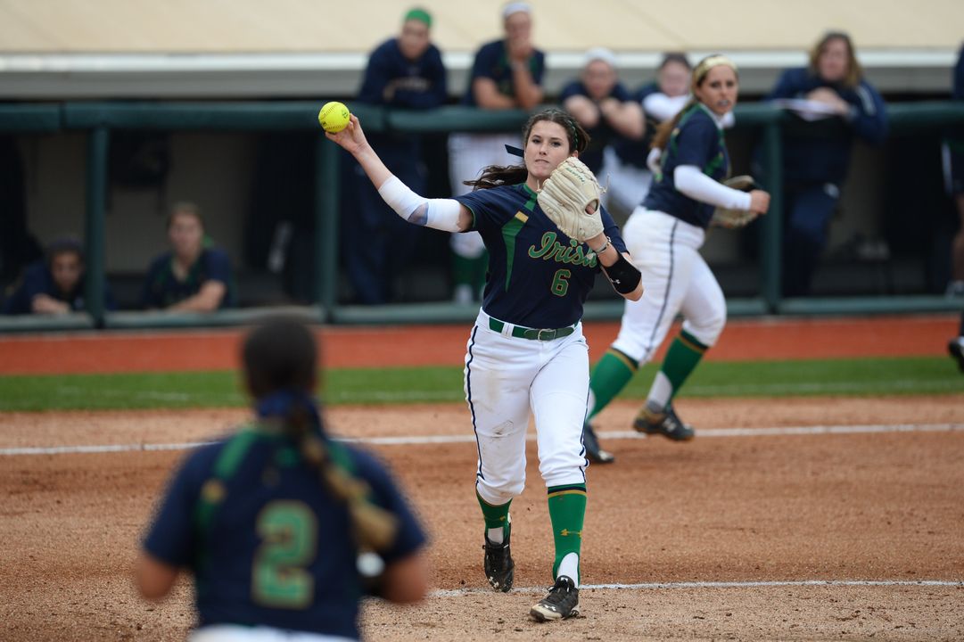 Sophomore pitcher Rachel Nasland went a perfect 3-0 in the circle last week for Notre Dame to earn ACC Pitcher of the Week honors for the third time this season on Monday