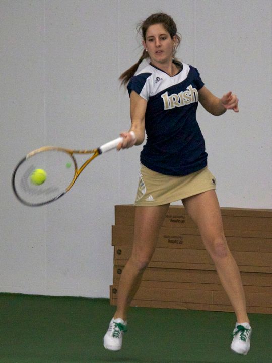 Jennifer Kellner's win at No. 4 singles advanced the Irish to the semifinals of the 2012 BIG EAST Championship.
