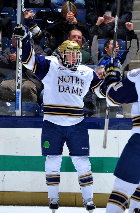 Senior defenseman Sam Calabrese is one of seven former U.S. National Team Developmental players on the Notre Dame roster this season.