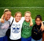 Women’s Soccer Inks Another Top Class For 2005 The Notre Dame women's soccer team's 2005 signees include (from left) Carrie Dew, Kerry Inglis, Brittany Bock and Rebecca Mendoza.