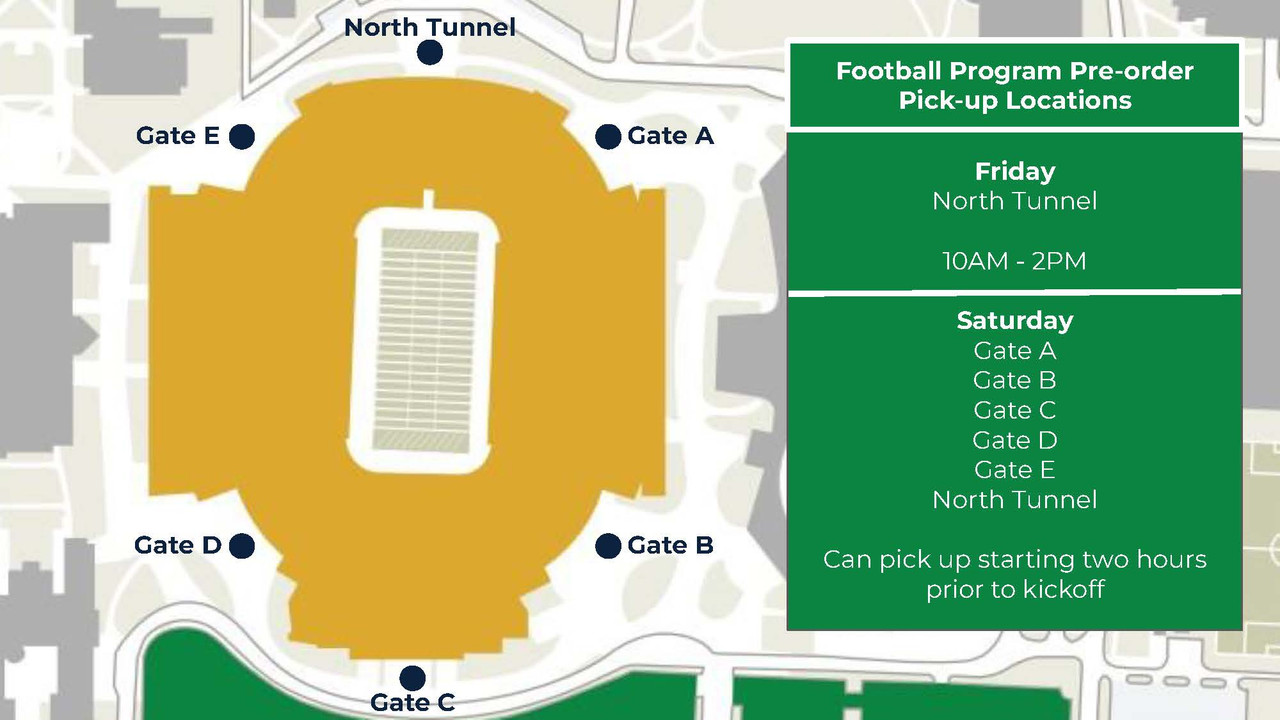 Football Program Sales Areas