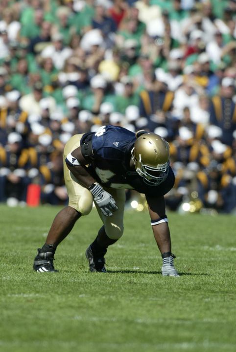 Senior defensive end Justin Tuck, a 2004 Hendricks Award candidate, is one of the vocal leaders on this year's Irish squad.
