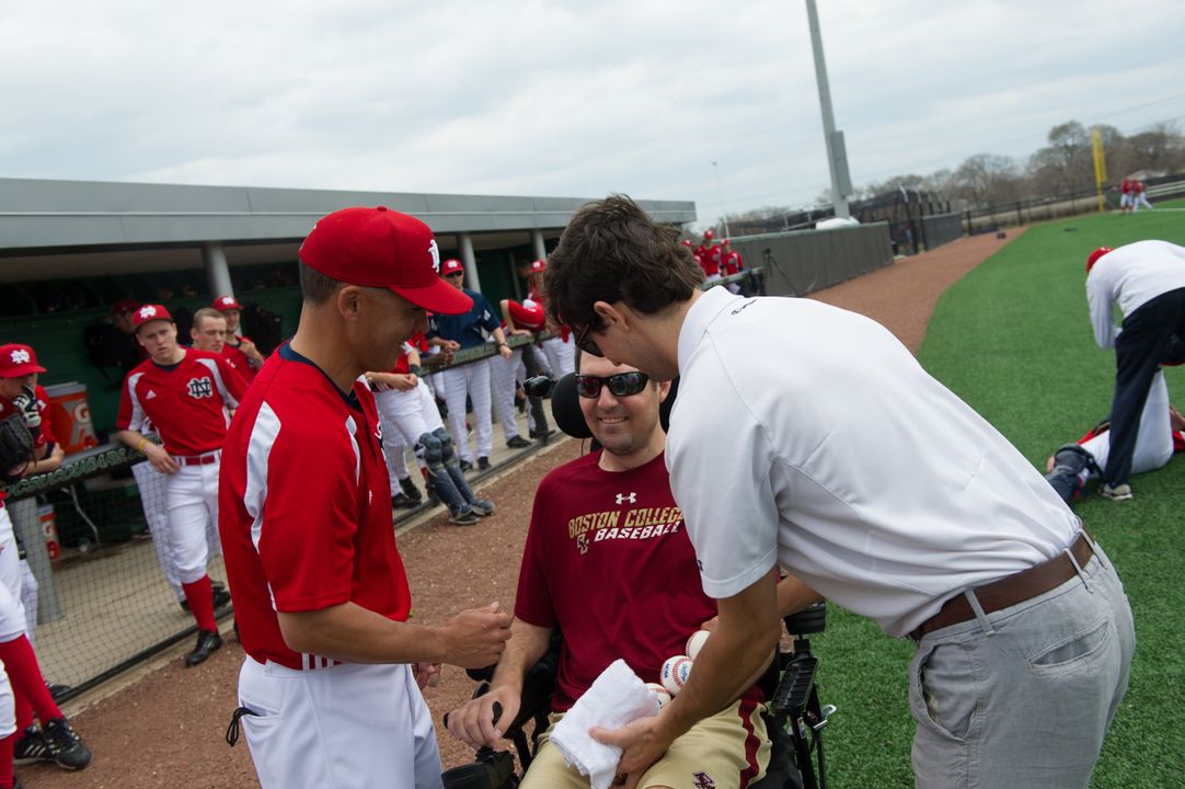 Notre Dame head coach Mik Aoki coached Pete Frates for four years at Boston College (2004-07).