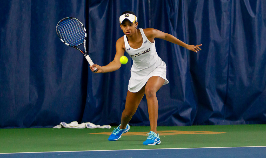 Zoe Spence during the ACC match between University of Notre Dame vs. University of Louisville at Eck Center on March 8, 2019 in South Bend, Indiana.