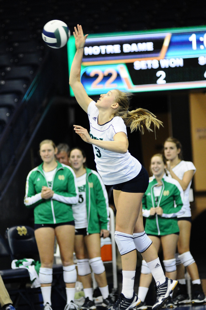 Notre Dame Volleyball vs. Kansas Notre Dame, Ind. (Purcell Pavilion) W, 3-1