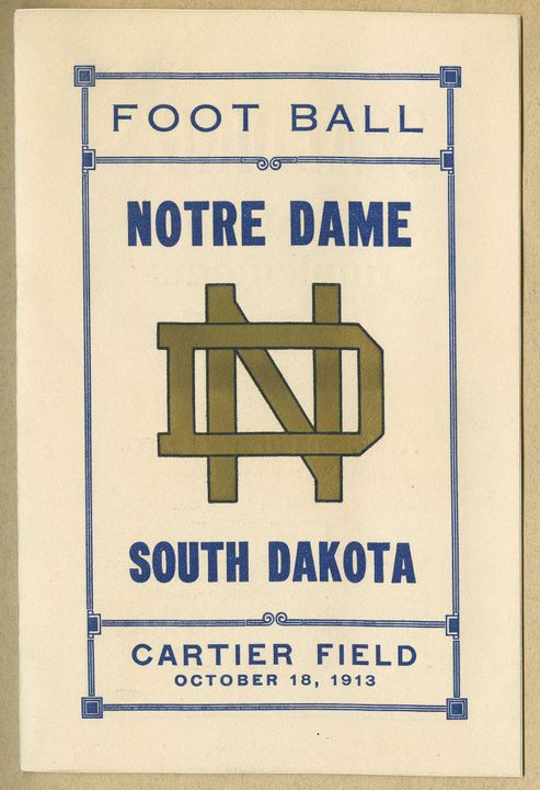 South Dakota was one of three schools to agreed to play Notre Dame in South Bend during the 1913 season, with Notre Dame earning a 20-7 victory at Cartier Field.
