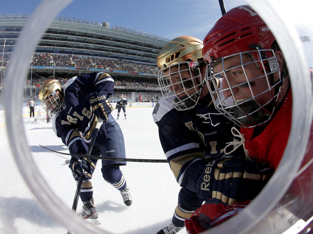 Notre Dame Men's Ice Hockey v Miami at Hockey City Classic on 02-17-2013