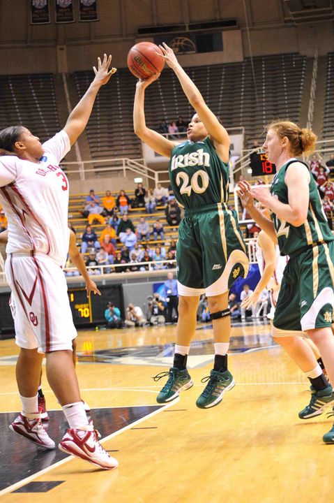 Senior all-BIG EAST guard Ashley Barlow scored 16 points and knocked down two game-clinching free throws with 1.8 seconds left to help Notre Dame defeat Oklahoma, 79-75 in overtime in the second round of the 2008 NCAA Championship.