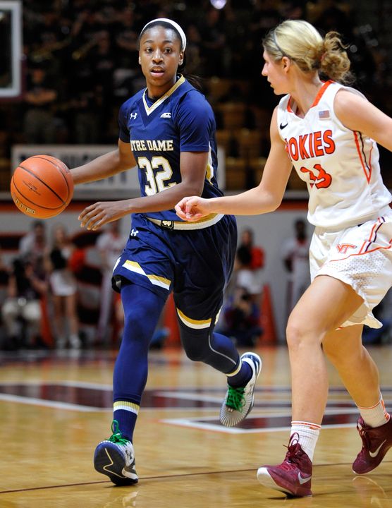 Junior guard Jewell Loyd registered a double-double with game highs of 29 points and 10 rebounds in Notre Dame's 86-61 win at Wake Forest last season.