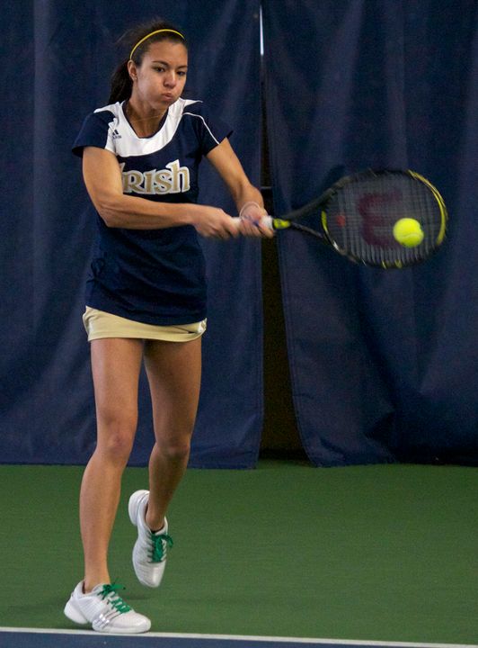 No. 74 Britney Sanders won at No. 1 singles in straight sets Sunday afternoon.