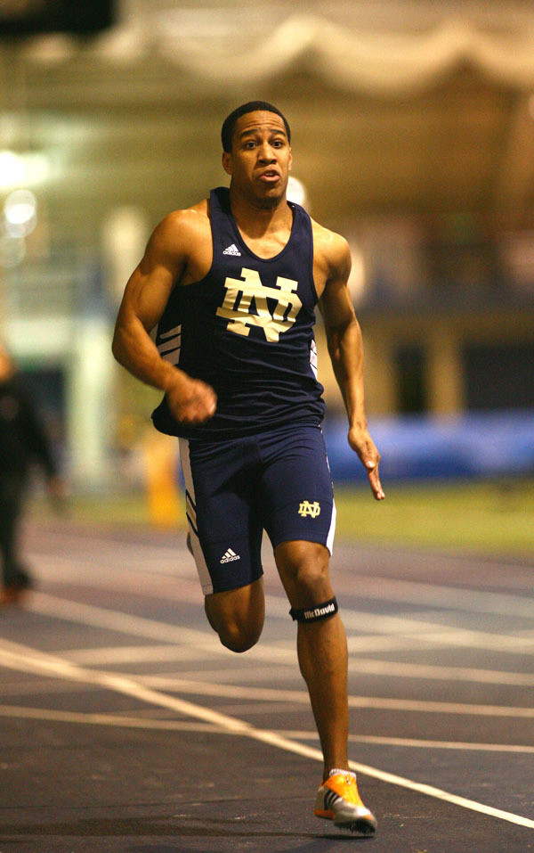 Irish Track & Field Kicks Off Home Slate Friday With Notre Dame Opener Senior Christopher Jacques will look to improve upon his BIG EAST Championship qualifying marks in the long jump and high jump at Friday's Notre Dame Opener in the Loftus Sports Center. <i>(photo by Matt Cashore)</i>