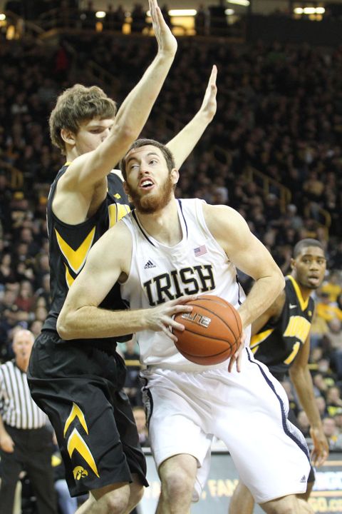 Senior center Garrick Sherman scored a career-high 29 points in Tuesday's setback at Iowa.