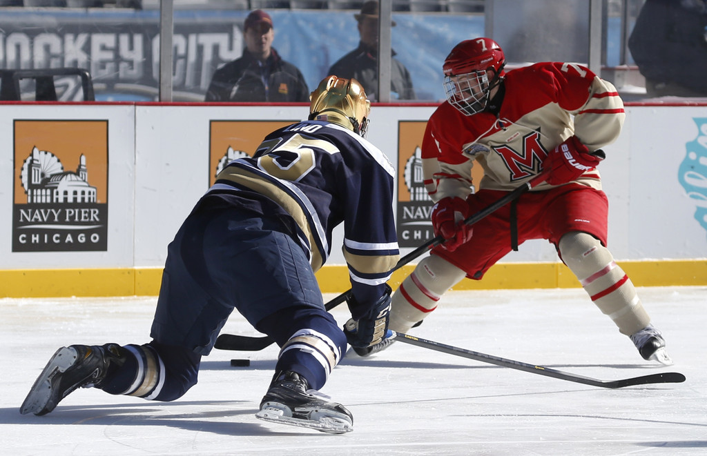 Notre Dame Men's Ice Hockey v Miami at Hockey City Classic on 02-17-2013