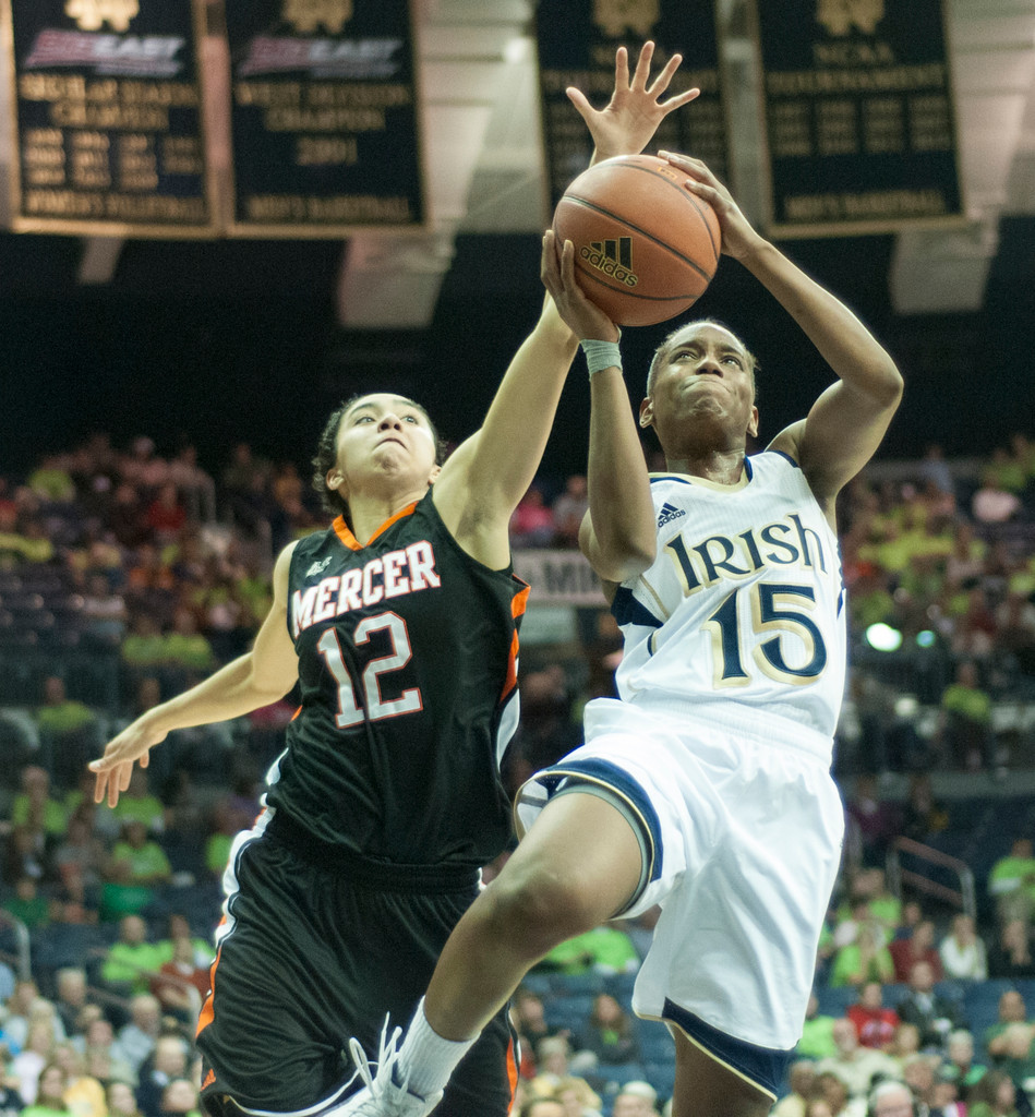 Notre Dame Women's Basketball tops Mercer (93-36) on 11-20-2012