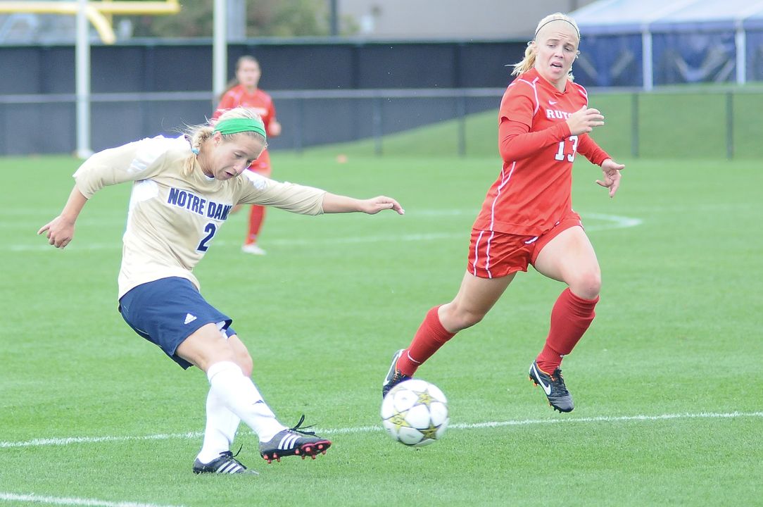 Freshman forward Crystal Thomas scored twice in a span of 6:04 midway through the first half, as No. 24/25 Notre Dame ran its unbeaten streak to eight matches with a 2-2 draw against Rutgers on Sunday afternoon at Alumni Stadium.