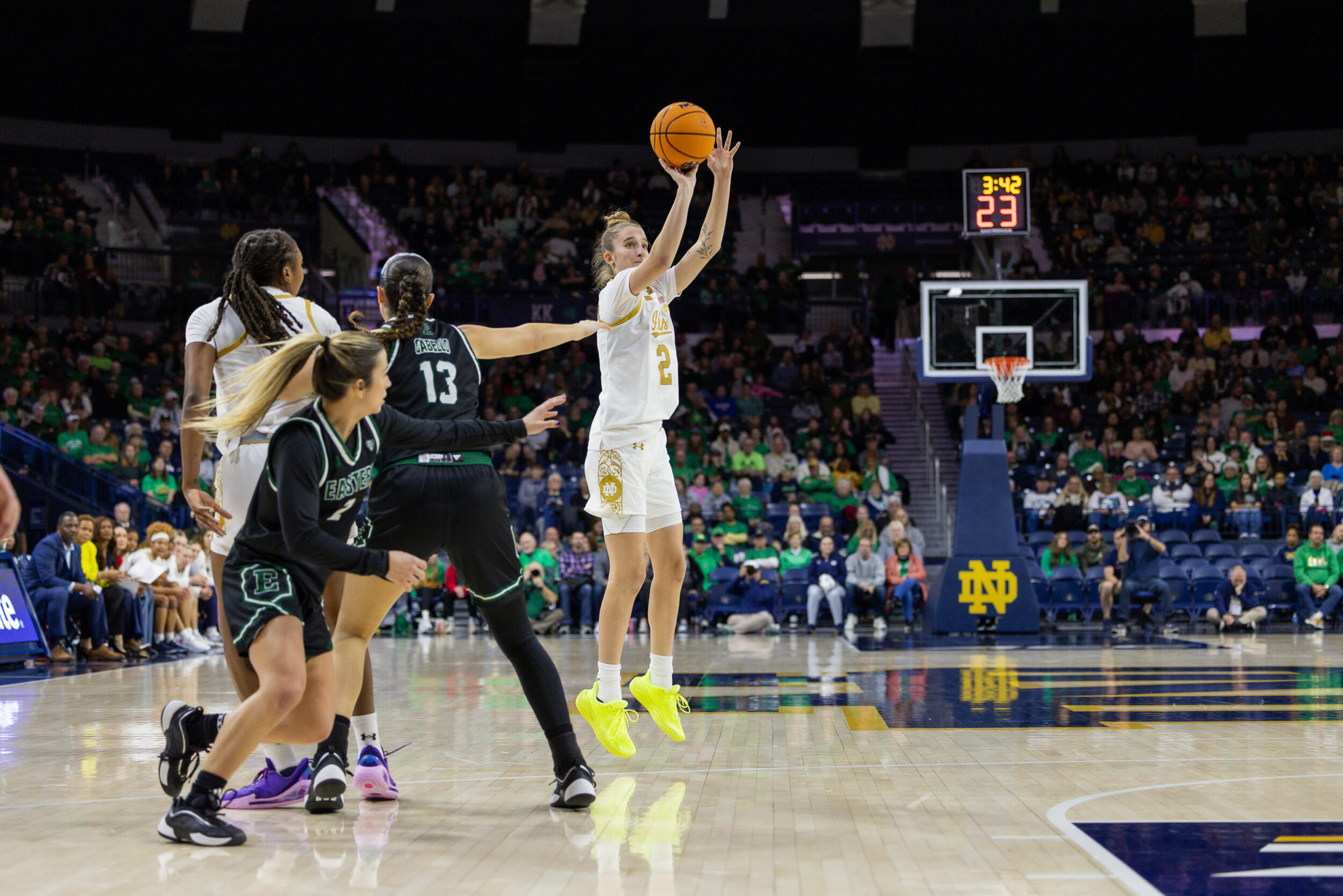 Risch Hits 7 Treys To Power Irish Past Eagles, 118-49 Risch Hits 7 Treys To Power Irish Past Eagles, 118-49