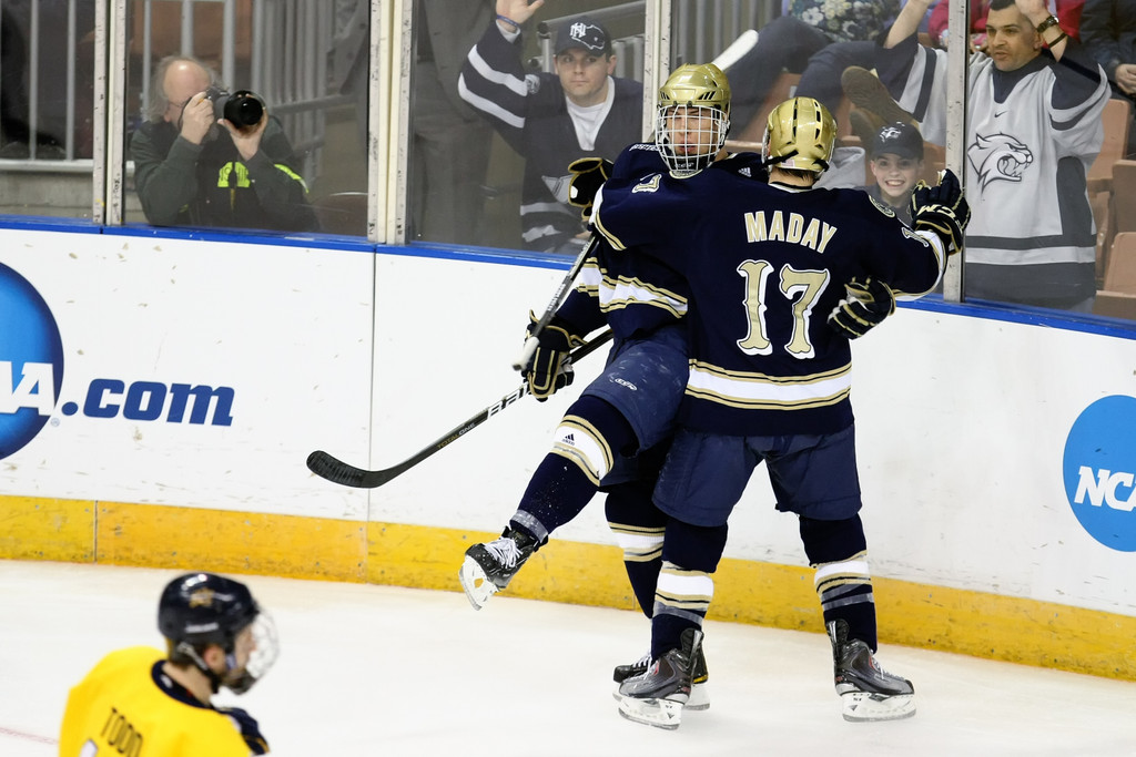 Lee's OT Goal Pushes Irish Past Merrimack in NCAAs (AP)