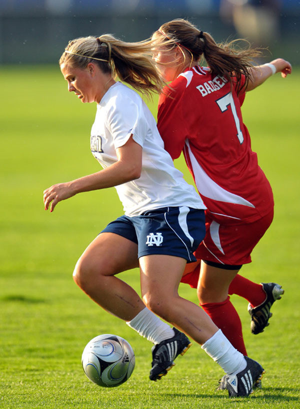 Irish Near Unanimous Pick To Win 2010 BIG EAST Women’s Soccer Divisional Title As a sophomore in 2009, forward Melissa Henderson scored the opening goal in the 48th minute of Notre Dame's 3-0 win over Wisconsin at old Alumni Field.