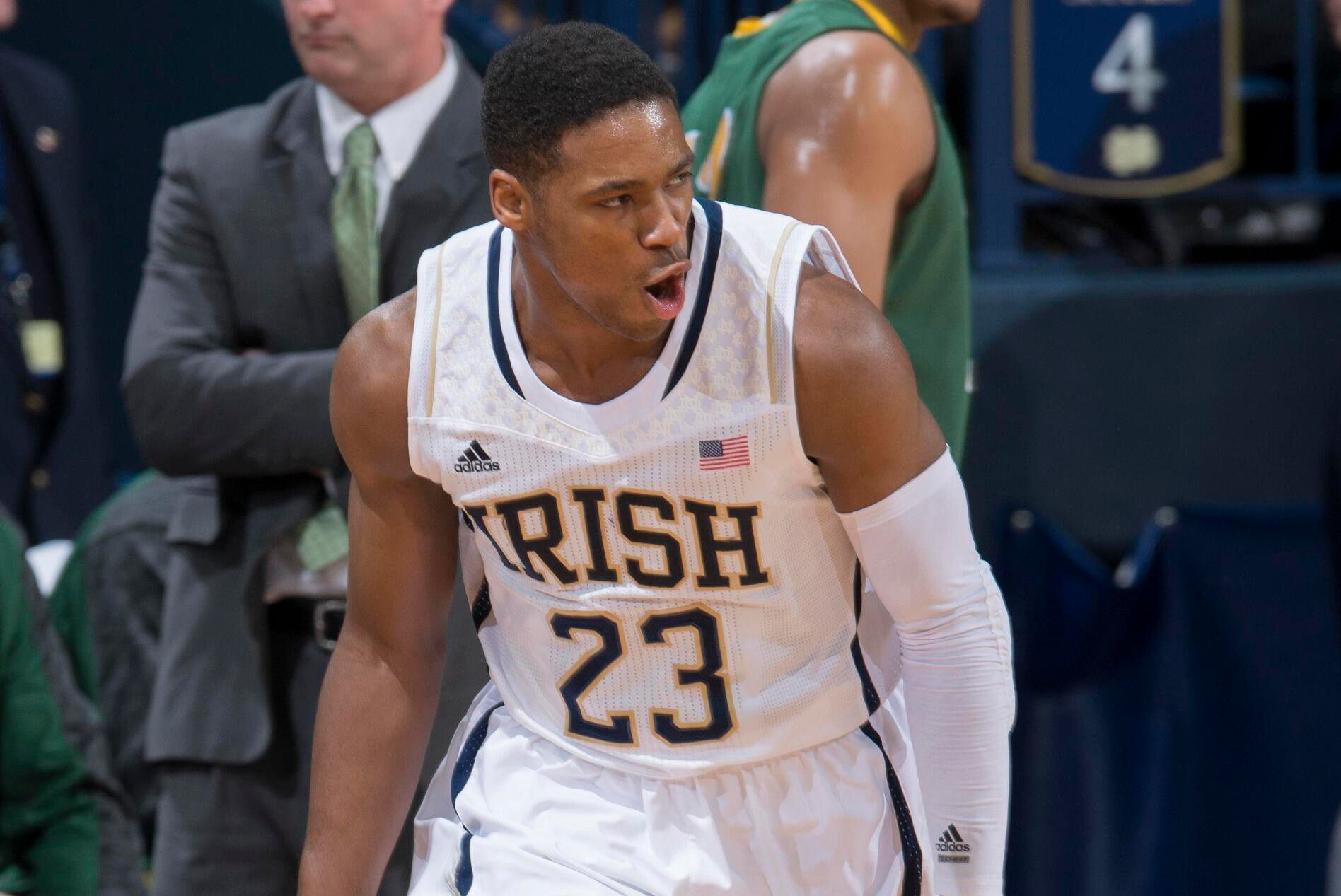 Notre Dame Falls To North Dakota St., 73-69 Demetrius Jackson (23) celebrates after a three point basket. (Matt Cashore-USA TODAY Sports)