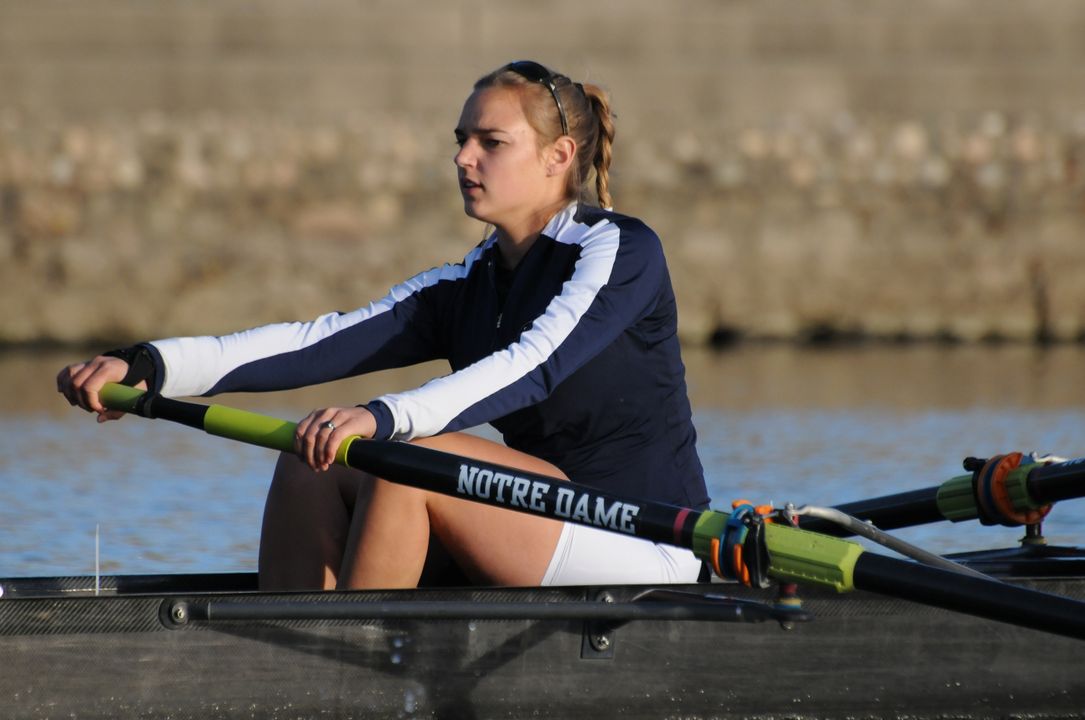 Paige White helped the Irish to victory in the varsity four race.