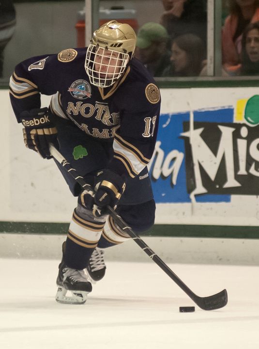Senior left wing Nick Larson began his professional hockey career on April 13 with the Peoria Rivermen in the American Hockey League.