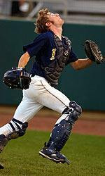 Sean Gaston Weighs In From Waterloo Fifth-year player Sean Gaston - pictured here way back in the 2003 Blue-Gold Series - is a .333 career hitter in the Blue-Gold intrasquad series.
