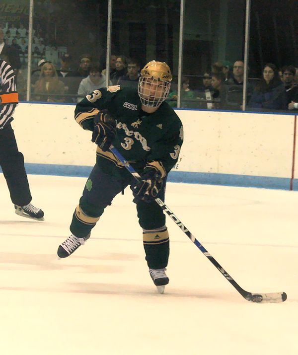 Senior defenseman Brett Blatchford was selected to the all-tournament team at the Shillelagh Tournament after recording three assists for the Irish.