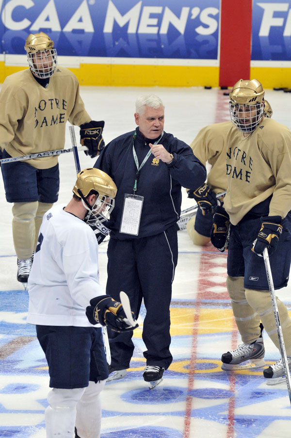 Irish Icers To <i>Practice On The Pond</i> Friday Afternoon Irish head coach Jeff Jackson and his team have worked hard during the bye week to be ready for the second round of the playoffs. They will play host to Nebraska-Omaha March 13-15.